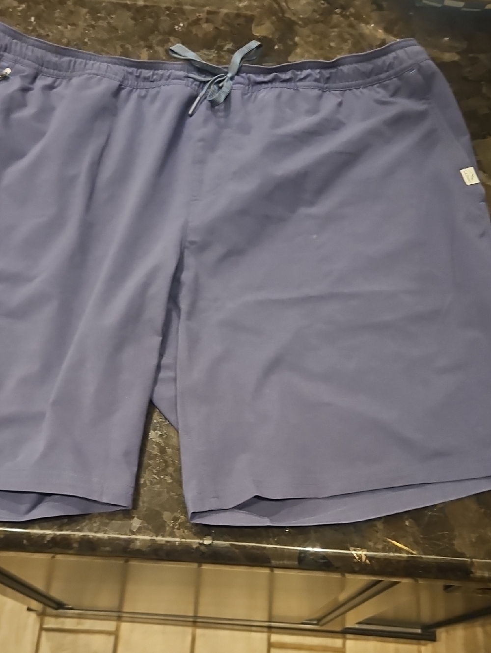 Light Blue Drawstring Swim Trunks